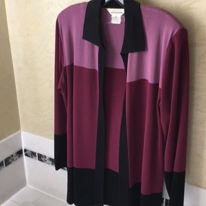 Misook Horizontal Stripe Jacket